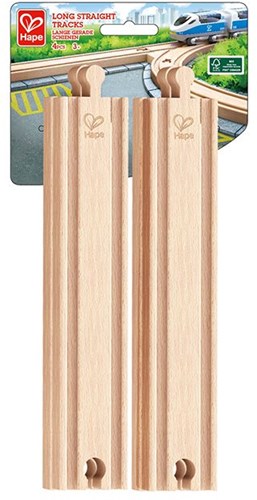 Hape wooden train tracks long straight rails 4 pieces toy-2