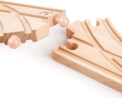 Hape wooden train tracks Y-rails 2 pieces expansion set toy