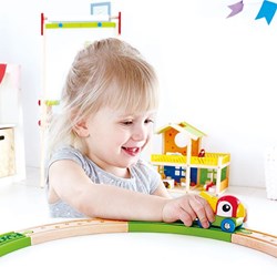 Hape wooden train track jungle extension - 4 piece set