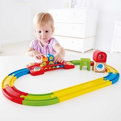 Hape wooden train set rainbow xylophone - sensory toy