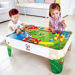 Hape railway play table with storage box - jungle theme - kids table