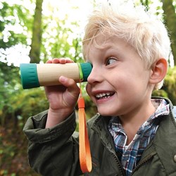 Hape bamboo telescope toy - adjustable kids telescope 8x magnification