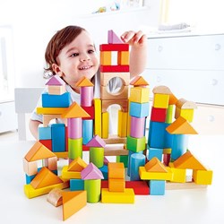 Hape colorful wooden building blocks toy - 101 pieces
