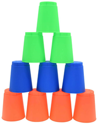 Pre-Sport stacking cups toy set - 12 pieces blue green orange