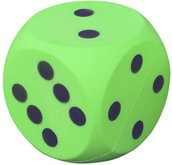 Pre-Sport foam dice green - educational toy 14cm