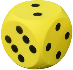 Pre-Sport foam dice yellow educational toy 14cm