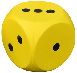 Pre-Sport foam dice yellow - educational toy 14 cm