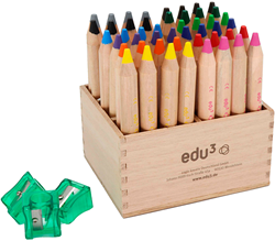 Edu jumbo coloured pencils set 48 pieces for kids - wax crayon