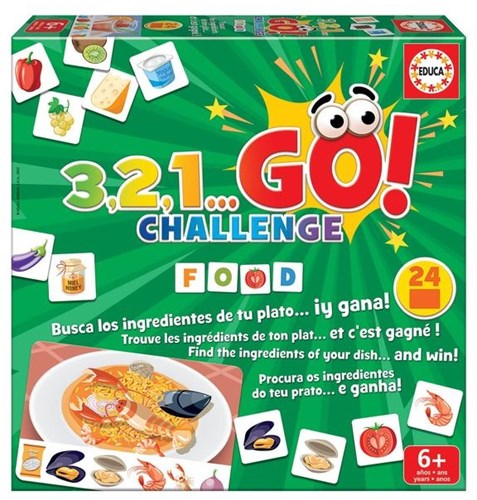 Educa board game educational game 3,2,1 Go Challenge food children