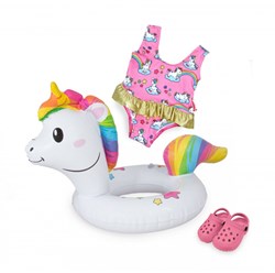 Heless doll swim set unicorn swimsuit swim ring 28-35 cm toy