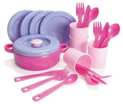 Dantoy kids dinnerware pastel 22-piece - toy dinner set
