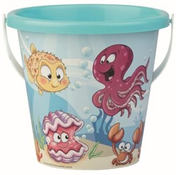 Androni Giocattoli beach bucket blue with handle Happy Fish 17cm toy