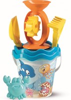 Androni Giocattoli beach toy bucket set with water wheel Happy Fish 17cm