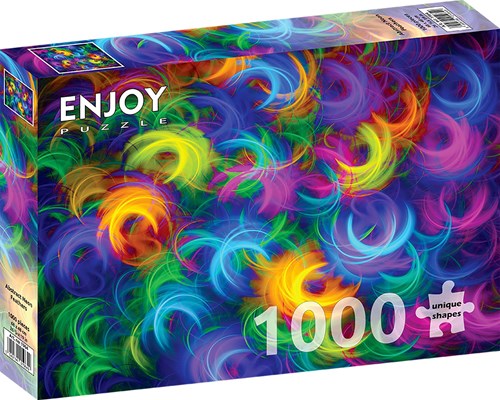 Enjoy Puzzle jigsaw puzzle Abstract Neon Feathers - 1000 pieces adults-2