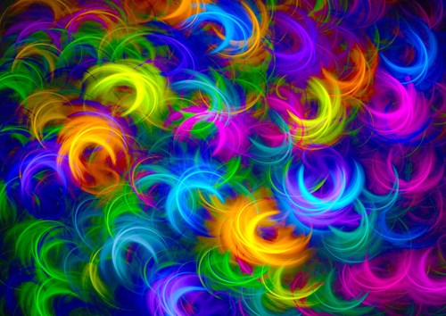 Enjoy Puzzle jigsaw puzzle Abstract Neon Feathers - 1000 pieces adults