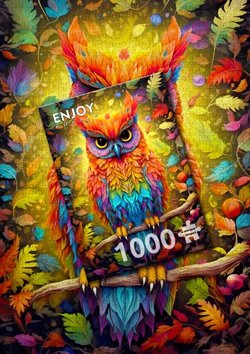 Enjoy Puzzle jigsaw Autumnal Owl 1000 pieces multicolor for adults-2