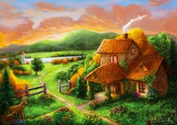 Enjoy Puzzle Cottage at Dusk - 1000 Teile