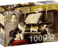 Enjoy Puzzle cat art jigsaw The Piano Lesson - 1000 pieces puzzle-2