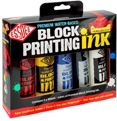 Essdee block printing ink set 5x100 ml primary colours for kids