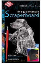 Essdee scratchboard black 22.9x15.2 cm - 10 sheets - scraperboard set