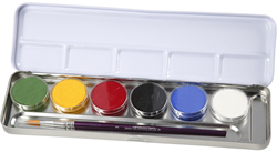 Eulenspiegel face paint palette water-based 6 colors 3.5 ml hypoallergenic