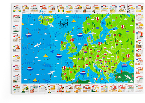 BigJigs floor puzzle European landmarks educational cardboard toy-2
