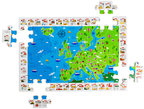 BigJigs floor puzzle European landmarks educational cardboard toy