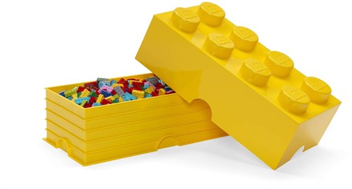 LEGO storage box Brick 8 yellow - stackable toy box 12L-3