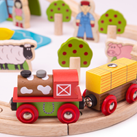 BigJigs wooden farm train set - 44 piece toy set-3