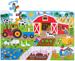 BigJigs Farm puzzle floor animals 48 pieces educational toy
