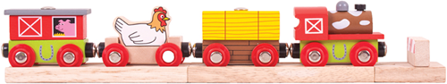 BigJigs wooden train Farmyard - farm toy train set