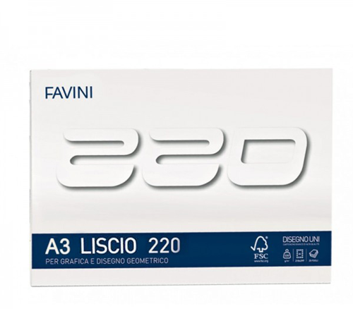 Favini drawing pad A3 smooth 220gsm white paper for artists