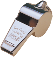 Acme referee whistle with deep tone - large metal whistle