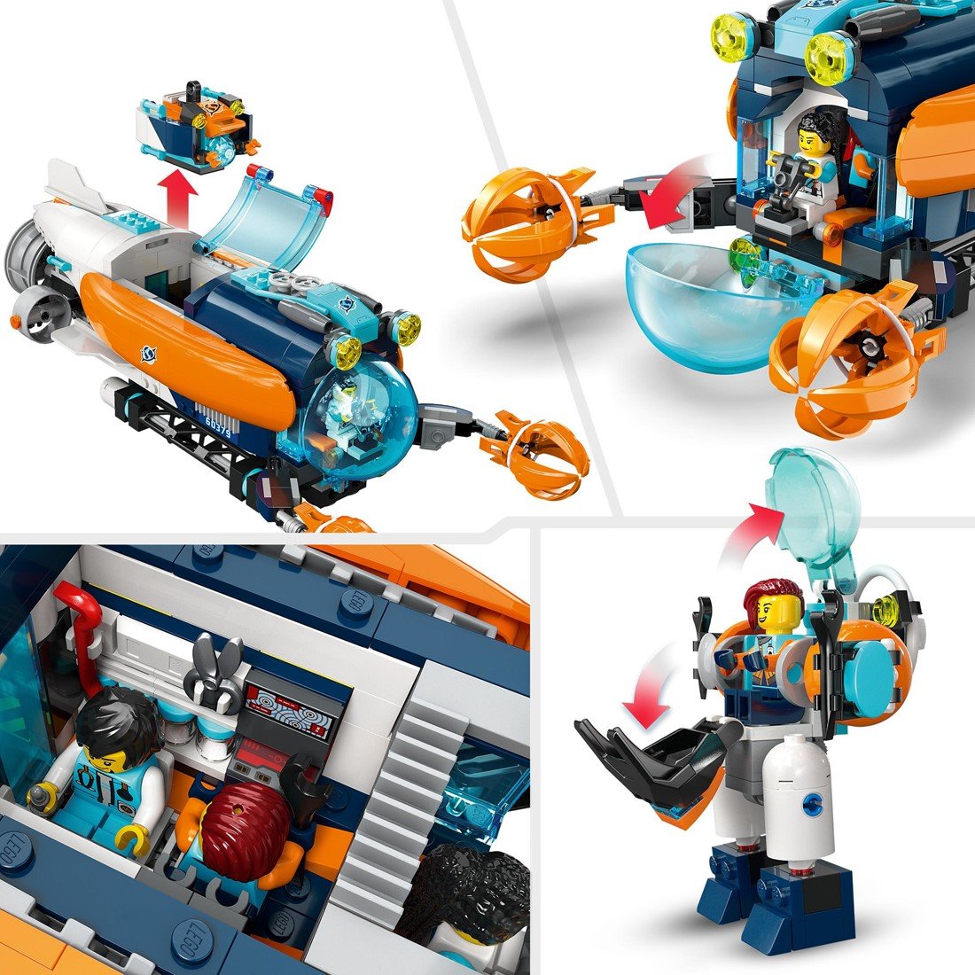 LEGO 60379 City Dive Boat for Deep Sea Research Underwater Set