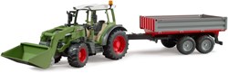 Bruder Fendt tractor Vario 211 with front loader and tipping trailer toy