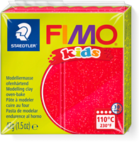 Fimo modelling clay kids glitter red 42g oven-bake creative