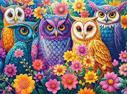 Castorland puzzle animals - Flower Owl Meeting 3000 piece jigsaw puzzle