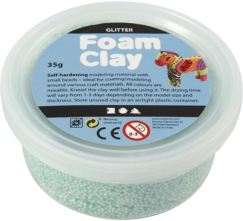 Foam Clay glitter light green modeling clay 35g - creative toy