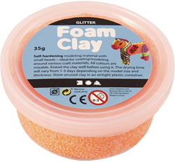 Foam Clay glitter modelling clay orange 35g - creative craft material