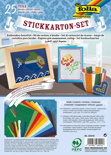 Folia embroidery cardboard set - creative embroidery kit 25-piece multicolor