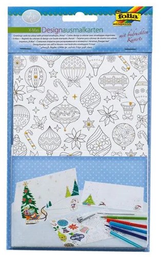 Folia birthday coloring cards set with envelopes - creative cards 4 pieces