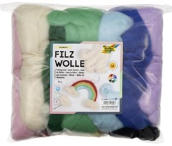 Folia craft felt set - Fairytale wool in 12 assorted colours