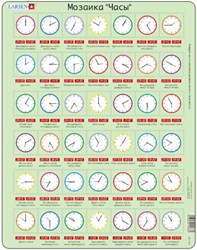 Larsen puzzle clock learning - educational toy in Russian 42 pieces