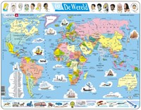 Jigsaw puzzle world map educational cardboard 107 pieces durable