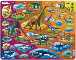 Larsen jigsaw puzzle - dinosaurs - educational cardboard - 85 pieces
