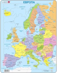 Larsen puzzle - Europe frame puzzle in Russian - 37 pieces