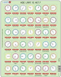 Larsen educational jigsaw puzzle cardboard - Dutch learn to tell time 42 pieces