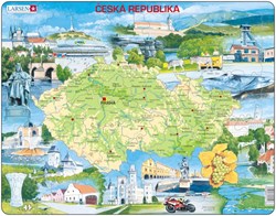 Larsen puzzle - physical map Czech Republic - educational toy 78 pieces