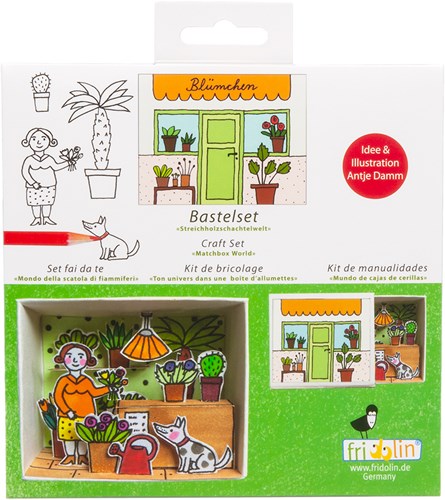 Fridolin matchbox craft set flower shop miniature creative gift