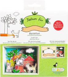 Fridolin matchbox craft set cat family miniature creative gift